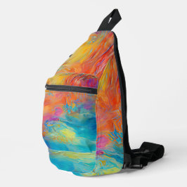Abstracte kunstnaam Modern kleurrijk plezier Sling Bag