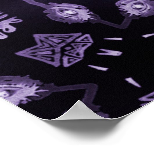 Abstracte kunstogen en een patroon van diamantwate poster (Hoek)