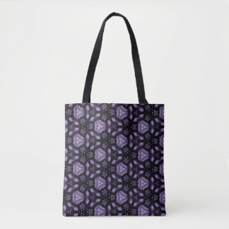 Abstracte kunstogen en een patroon van diamantwate tote bag