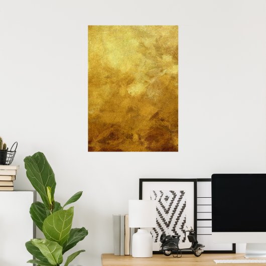 abstracte kunstondergrond in gouden kleur poster (Thuiskantoor)