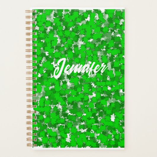 Abstracte kunstontwerp Groene vulling Planner (Voorkant)