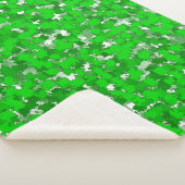 Abstracte kunstontwerp Groene vulling Sherpa Deken (3/4)