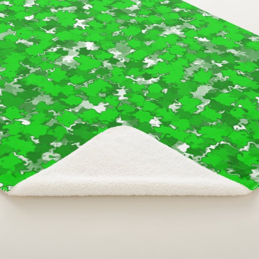 Abstracte kunstontwerp Groene vulling Sherpa Deken (3/4)