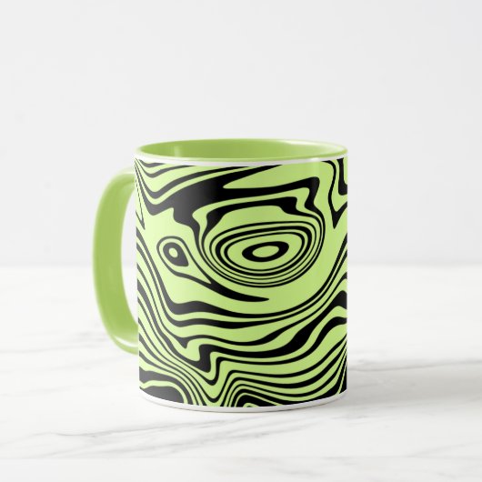 Abstracte kunstontwerp-Mok - Uw kleuren - Groen Mok (Voorkant links)