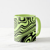 Abstracte kunstontwerp-Mok - Uw kleuren - Groen Mok (Voorkant rechts)