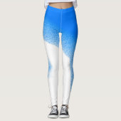 Abstracte kunstpap White Lavender Sky Blue Leggings (Voorkant)