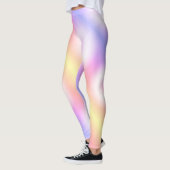 Abstracte kunstpasta geel wit Paars roze Leggings (Links)