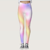 Abstracte kunstpasta geel wit Paars roze Leggings (Voorkant)
