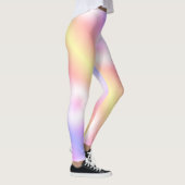 Abstracte kunstpasta geel wit Paars roze Leggings (Rechts)