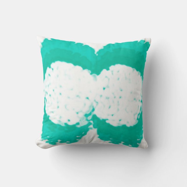 Abstracte kunstpasta Turquoise Green White Kussen (Voorkant)
