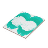 Abstracte kunstpasta Turquoise Green White Tegeltje (Zijkant)