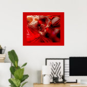 Abstracte kunstposter gewikkeld in rood 2 poster (Thuiskantoor)
