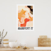 Abstracte Kunstprint Aardetonen Golven, Motiverend Poster (Keuken)