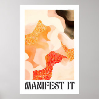 Abstracte Kunstprint Aardtint Golven, Motiverend Poster