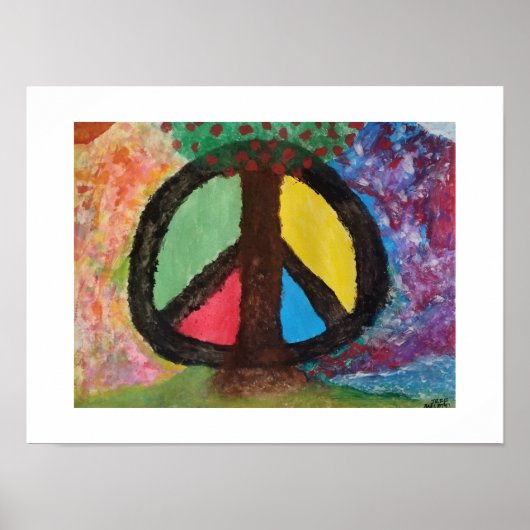 Abstracte kunstprint Boom van Vrede Poster (Voorkant)