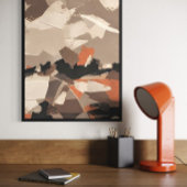 Abstracte kunstprint in aardetinten poster