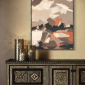 Abstracte kunstprint in aardetinten poster