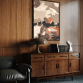 Abstracte kunstprint in aardetinten poster