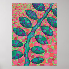 Abstracte Kunstprint met Gevlekte Wingerdstok Poster