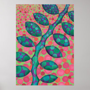 Abstracte Kunstprint met Gevlekte Wingerdstok Poster