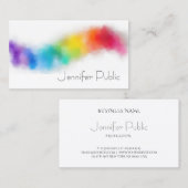Abstracte kunstregenboogkleuren Modern Elegant Tre Visitekaartje (Voorkant / Achterkant)