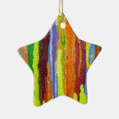 Abstracte kunstregenboogstrepen verfdruppelaar keramisch ornament (Rechts)