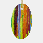 Abstracte kunstregenboogstrepen verfdruppelaar keramisch ornament (Rechts)