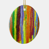 Abstracte kunstregenboogstrepen verfdruppelaar keramisch ornament (Rechts)