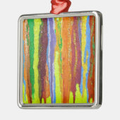 Abstracte kunstregenboogstrepen verfdruppelaar metalen ornament (Links)