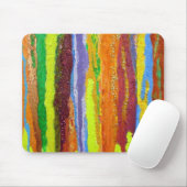 Abstracte kunstregenboogstrepen verfdruppelaar muismat (Met muis)