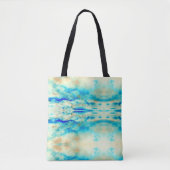 Abstracte kunstroom blauw turquoise klasje canvas  tote bag (Voorkant)