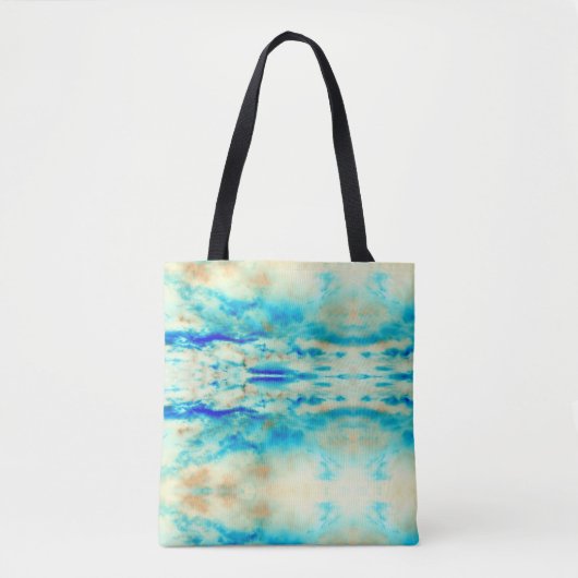 Abstracte kunstroom blauw turquoise klasje canvas  tote bag (Voorkant)