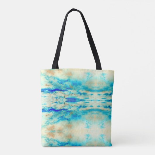 Abstracte kunstroom blauw turquoise klasje canvas  tote bag (Achterkant)