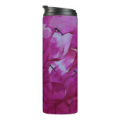 Abstracte kunstroze Blauwgroen reiswieg Thermosbeker (Geroteerd rechts)