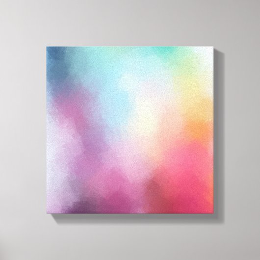 Abstracte kunstroze rood-blauw Paars groen Canvas Afdruk (Voorkant)