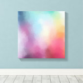 Abstracte kunstroze rood-blauw Paars groen Canvas Afdruk (Insitu (Houten vloer))