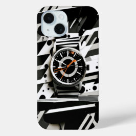 Abstracte kunstschelp iPhone 15 case