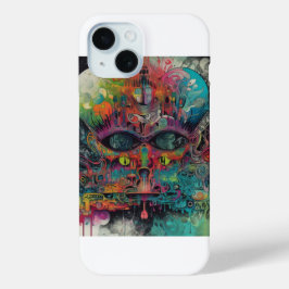 abstracte kunstschelp iPhone 15 case