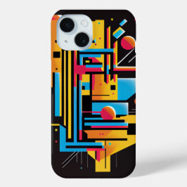 Abstracte kunstschelp iPhone 15 case