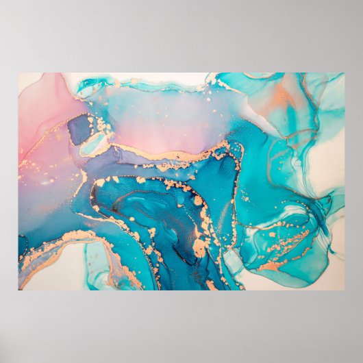 Abstracte kunstschilderachtergrond in alcohol poster (Voorkant)