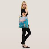 Abstracte kunstschilderachtergrond in alcohol tote bag (Op model)