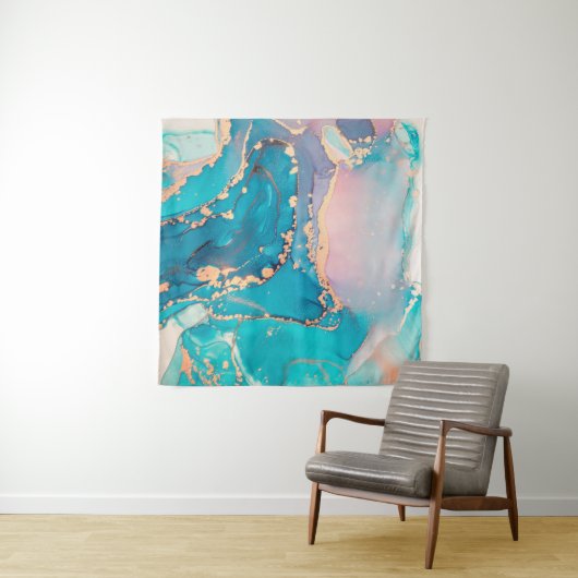 Abstracte kunstschilderachtergrond in alcohol wandkleed (In Situ (horizontaal))