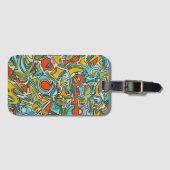 Abstracte kunstschilderen met schilderingen op de  bagagelabel (Voorkant (horizontaal))