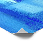 Abstracte kunstschilderende blauwe groene goudpens poster (Hoek)