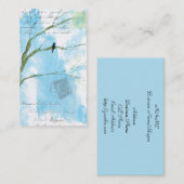 Abstracte kunstschilderende eenbladige vogelboomve visitekaartje (Voorkant / Achterkant)