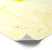 Abstracte kunstschildering druipt spat gele bruin poster (Hoek)