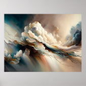 Abstracte kunstschildering met moderne wolken poster (Voorkant)