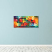 Abstracte kunstschildering op doek canvas afdruk (Insitu (Houten vloer))