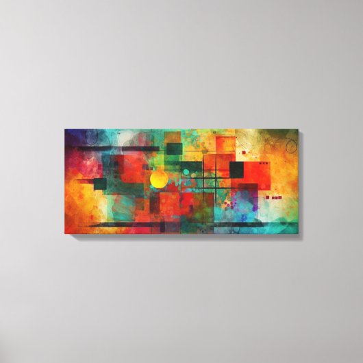 Abstracte kunstschildering op doek canvas afdruk (Voorkant)