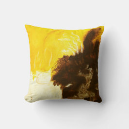Abstracte kunstschilderingen Spletters Geel bruin Kussen